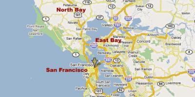 Noord-californische bay area kaart
